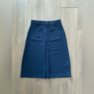 Zara high waist rise small skirt midi length Navy summer
